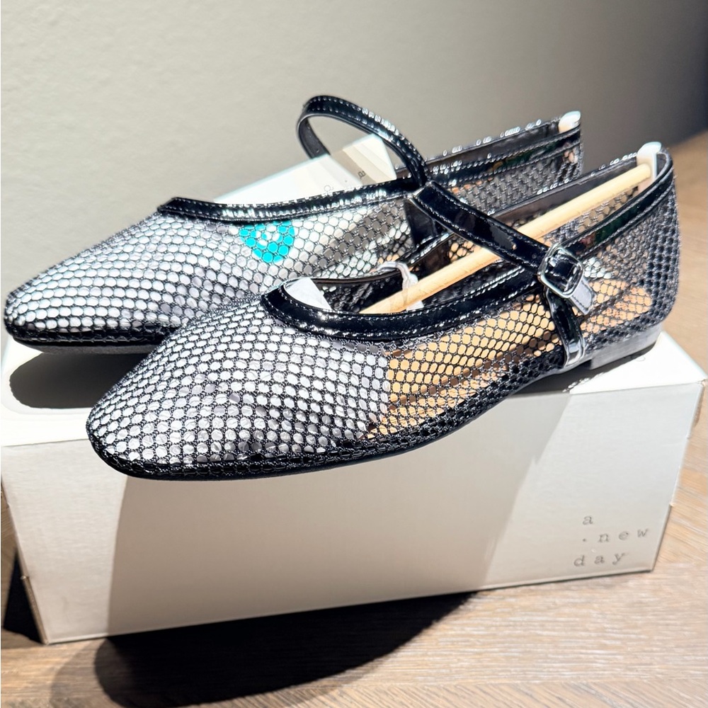 A New Day-Mesh Mary Jane Ballet Flat in Black - Picture 3 of 3